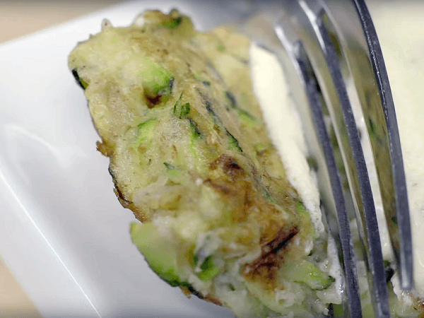 Detalle de tortilla de calabacín