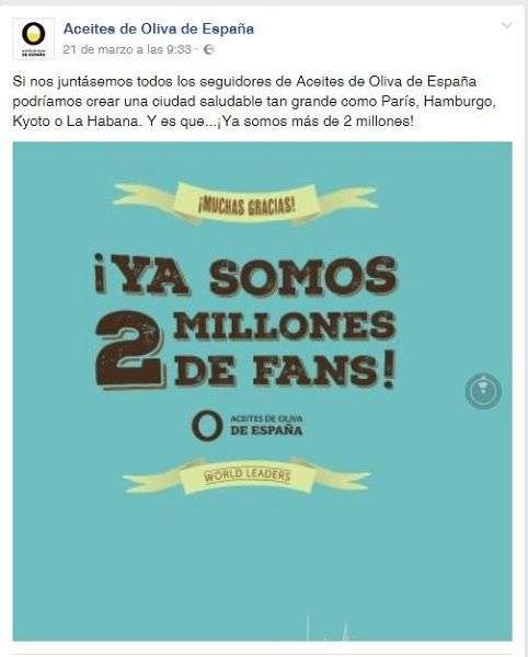 Creatividad dos millones en Facebook