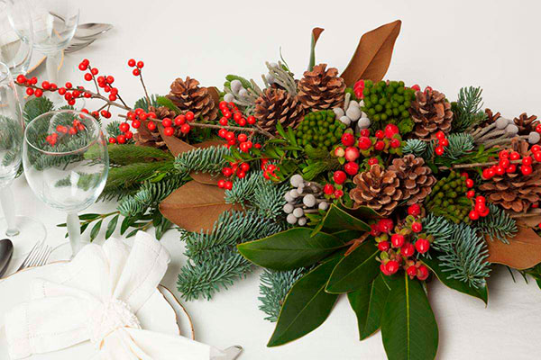 Decoración para la mesa en Navidad