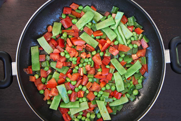 Sofrito de verduras para paella