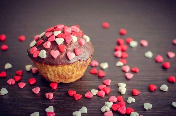 Cupcakes decorados con corazones