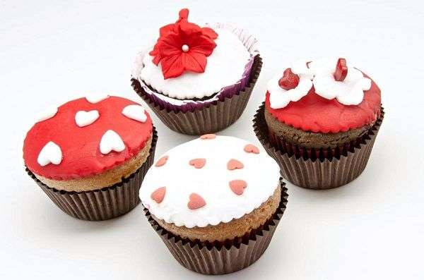 Cupcakes decorados con corazones