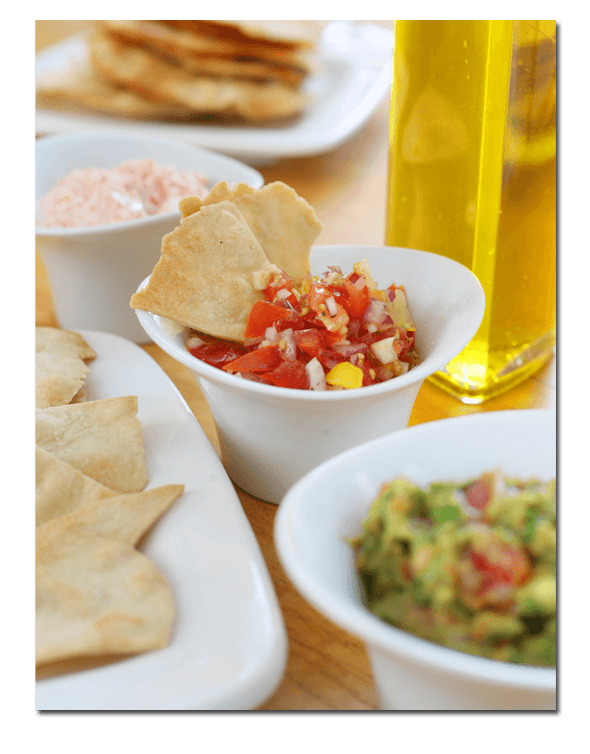 Dips con aceite de oliva