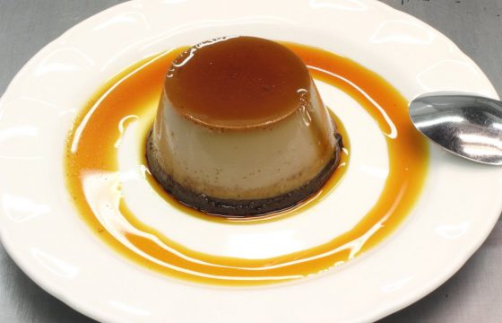 Flan de naranja y chocolate