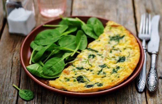 Tortilla de pimiento y espinacas