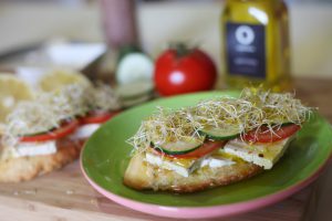 tosta de tofu y verduras