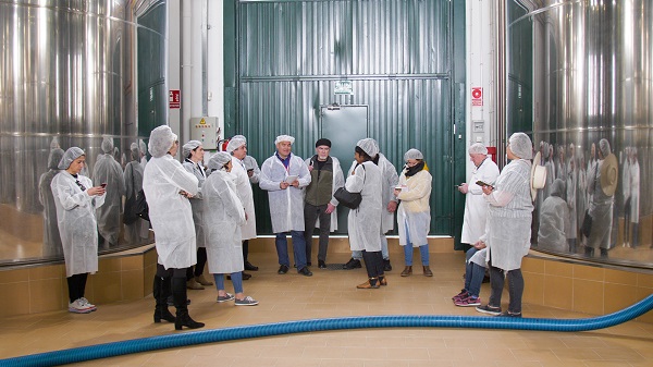 Los periodistas pudieron ver el proceso de elaboración del aceite de oliva virgen