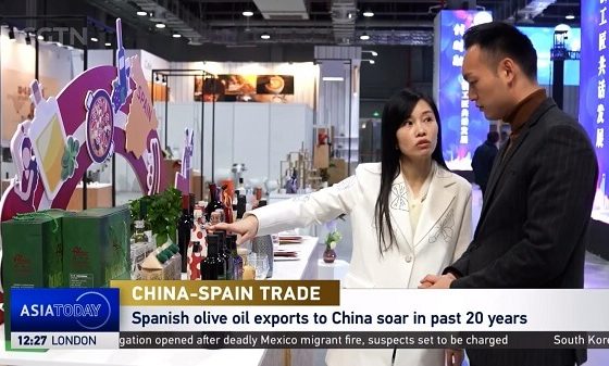 El canal chino público de televisión CGTN se hace eco del espectacular liderazgo de los Aceites de Oliva de España en ese mercado